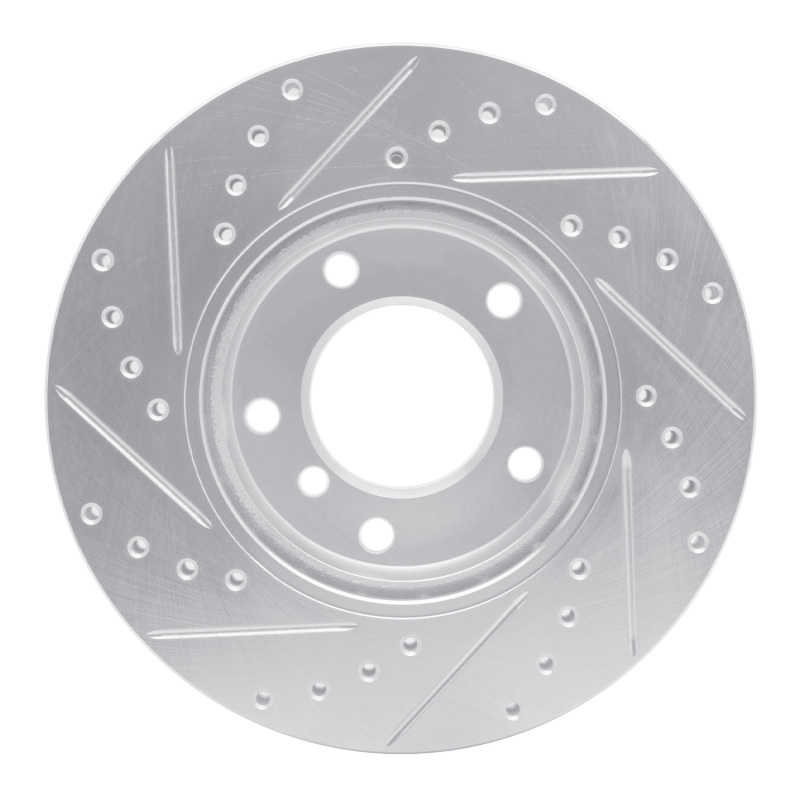 BMW 318TI Brake Rotor (1) - Front Right - R1 Concepts - Drilled & Slotted - Silver - `91-`06